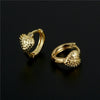Wholesale Copper Gold Plated Smooth Peach Heart Earrings For Women