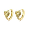 Wholesale Copper Gold Plated Smooth Peach Heart Earrings For Women