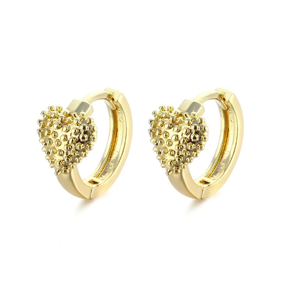 Wholesale Copper Gold Plated Smooth Peach Heart Earrings For Women