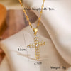 Wholesale Copper Gold Plated Zircon Cross Pendant Necklace Geometric Style For Female