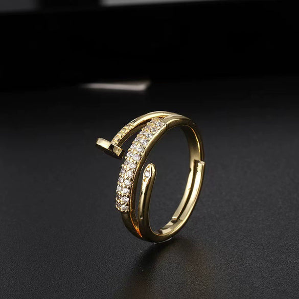 Wholesale Copper Goldplated Animal Zodiac Retro Light Luxury Open Ring For Women