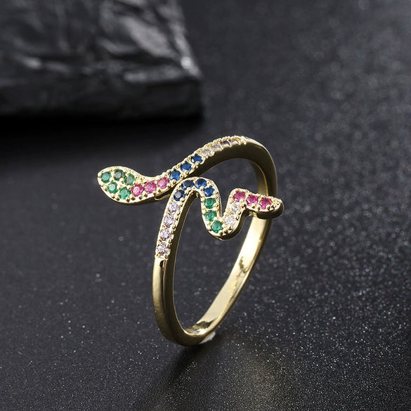 Wholesale Copper Goldplated Animal Zodiac Retro Light Luxury Open Ring For Women