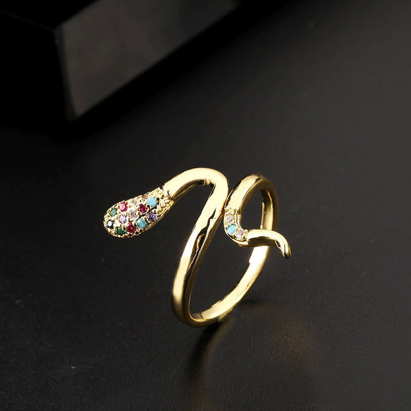 Wholesale Copper Goldplated Animal Zodiac Retro Light Luxury Open Ring For Women