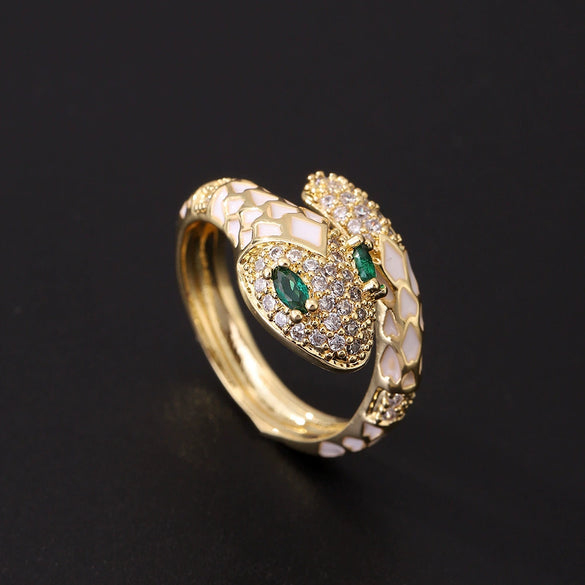 Wholesale Copper Goldplated Animal Zodiac Retro Light Luxury Open Ring For Women