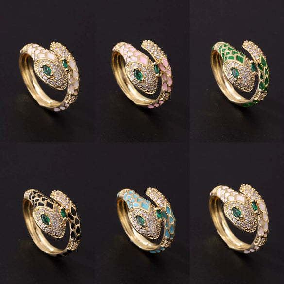 Wholesale Copper Goldplated Animal Zodiac Retro Light Luxury Open Ring For Women