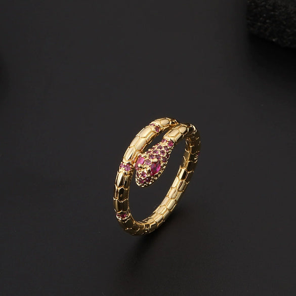Wholesale Copper Goldplated Animal Zodiac Retro Light Luxury Open Ring For Women
