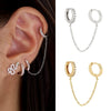 Wholesale Copper Goldplated Geometric Chain Tassel Earrings For Women