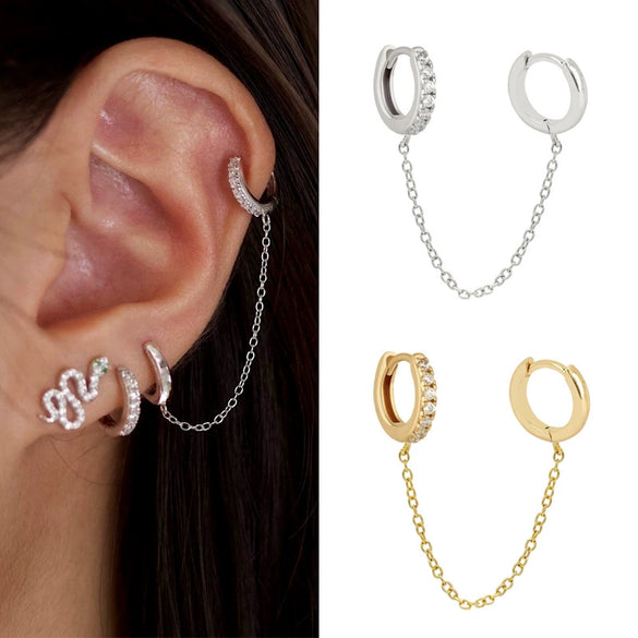 Wholesale Copper Goldplated Geometric Chain Tassel Earrings For Women
