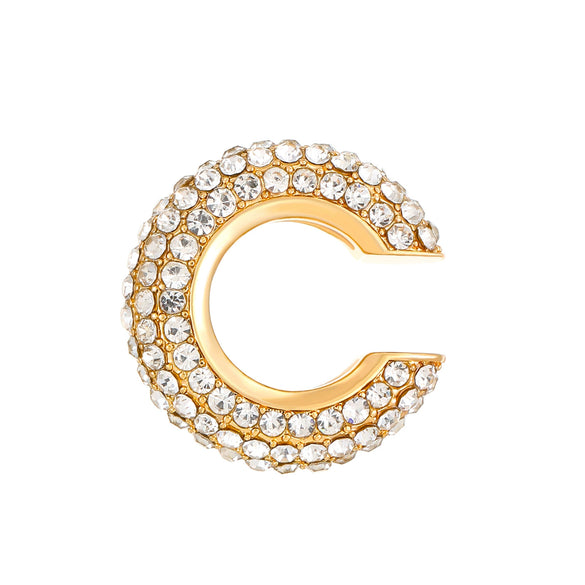 Wholesale Copper Goldplated Geometric Cshaped Diamond Point Drill Ear Clip For Women And Unisex
