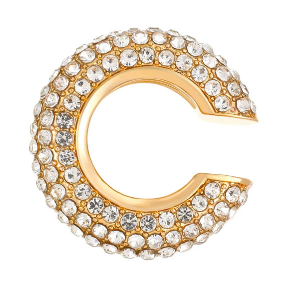 Wholesale Copper Goldplated Geometric Cshaped Diamond Point Drill Ear Clip For Women And Unisex