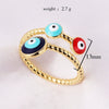 Wholesale Copper Goldplated Geometric Devil's Eye Ring With Electroplating Process