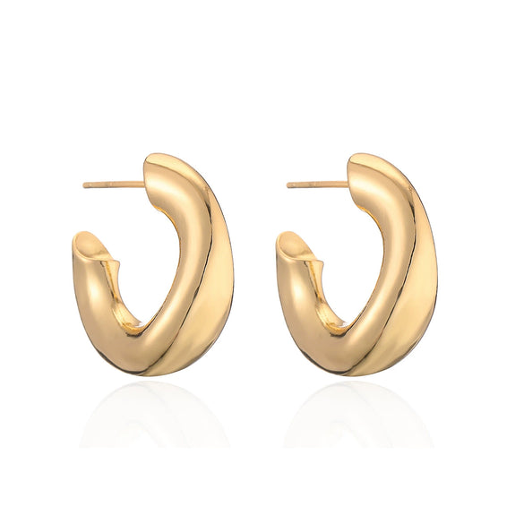 Wholesale Copper Goldplated Geometric Earrings For Women Lazy Style Irregular Shape