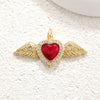 Wholesale Copper Goldplated Heart Pendant With Dripping Oil Design Christmas Ornaments