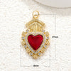 Wholesale Copper Goldplated Heart Pendant With Dripping Oil Design Christmas Ornaments
