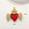 Wholesale Copper Goldplated Heart Pendant With Dripping Oil Design Christmas Ornaments