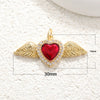 Wholesale Copper Goldplated Heart Pendant With Dripping Oil Design Christmas Ornaments