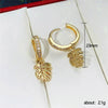 Wholesale Copper Goldplated Leaf Turtle Earrings For Women Fashion Creative Jewelry