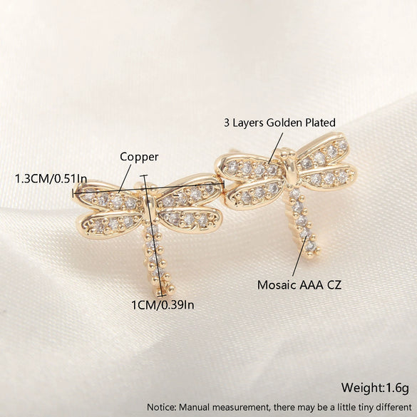 Wholesale Copper Goldplated Light Luxury Geometric Heart Bow Pattern Earrings For Women