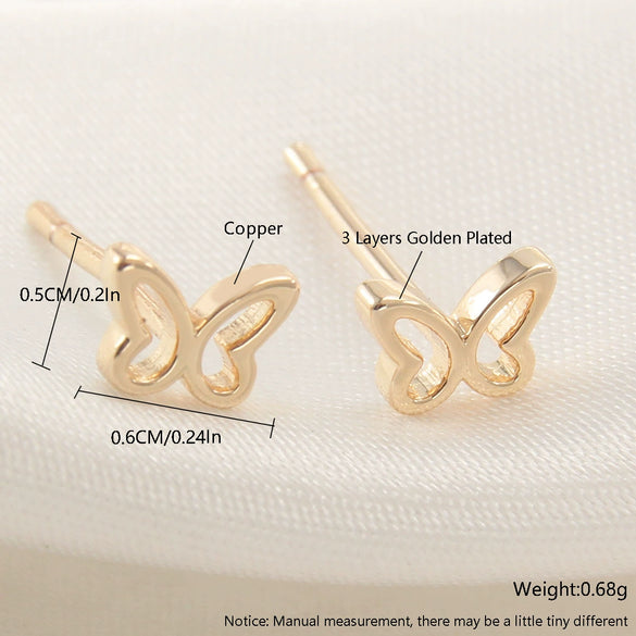 Wholesale Copper Goldplated Light Luxury Geometric Heart Bow Pattern Earrings For Women