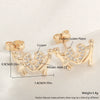 Wholesale Copper Goldplated Light Luxury Geometric Heart Bow Pattern Earrings For Women