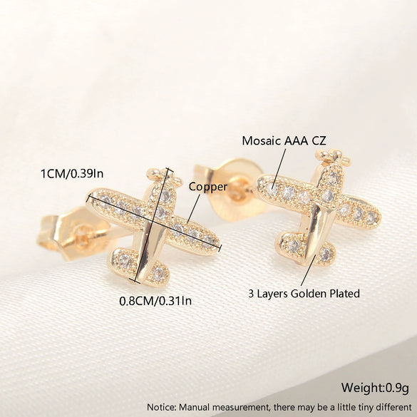 Wholesale Copper Goldplated Light Luxury Geometric Heart Bow Pattern Earrings For Women