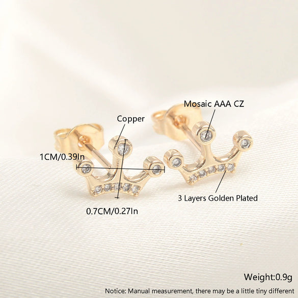 Wholesale Copper Goldplated Light Luxury Geometric Heart Bow Pattern Earrings For Women