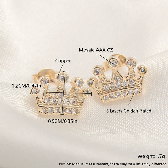 Wholesale Copper Goldplated Light Luxury Geometric Heart Bow Pattern Earrings For Women
