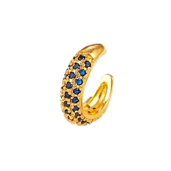 Wholesale Copper Goldplated Micropaved Colored Diamond Inlaid Zircon Ushape Nonpiercing Women's Ear Clips Jewelry