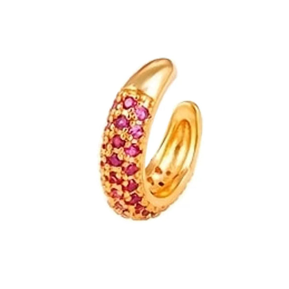 Wholesale Copper Goldplated Micropaved Colored Diamond Inlaid Zircon Ushape Nonpiercing Women's Ear Clips Jewelry