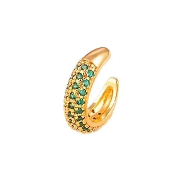 Wholesale Copper Goldplated Micropaved Colored Diamond Inlaid Zircon Ushape Nonpiercing Women's Ear Clips Jewelry