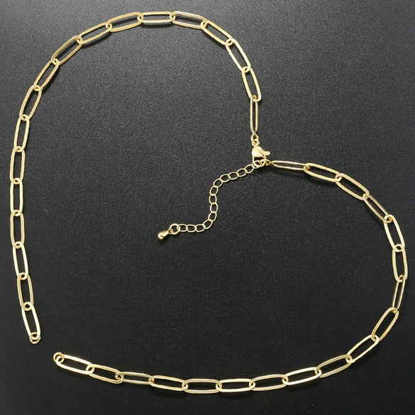 Wholesale Copper Goldplated Rectangular Geometric Splicing Necklace For Women