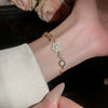 Wholesale Copper Gourd Hollow Bracelet With Real Gold Electroplated Zircon Geometric Pattern Light Luxury Style For Women