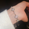 Wholesale Copper Gourd Hollow Bracelet With Real Gold Electroplated Zircon Geometric Pattern Light Luxury Style For Women