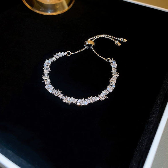 Wholesale Copper Gourd Hollow Bracelet With Real Gold Electroplated Zircon Geometric Pattern Light Luxury Style For Women