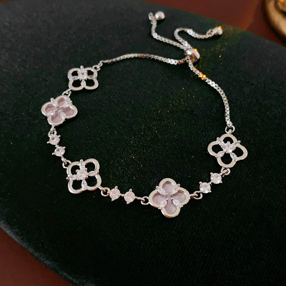 Wholesale Copper Gourd Hollow Bracelet With Real Gold Electroplated Zircon Geometric Pattern Light Luxury Style For Women