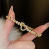 Wholesale Copper Gourd Hollow Bracelet With Real Gold Electroplated Zircon Geometric Pattern Light Luxury Style For Women