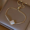 Wholesale Copper Gourd Hollow Bracelet With Real Gold Electroplated Zircon Geometric Pattern Light Luxury Style For Women
