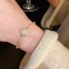 Wholesale Copper Gourd Hollow Bracelet With Real Gold Electroplated Zircon Geometric Pattern Light Luxury Style For Women