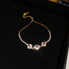 Wholesale Copper Gourd Hollow Bracelet With Real Gold Electroplated Zircon Geometric Pattern Light Luxury Style For Women