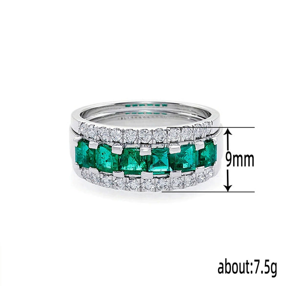 Wholesale Copper Halfcircle Geometric Zircon Inlaid Hiphop Style Women's Ring
