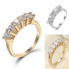 Wholesale Copper Halfcircle Inlaid White Zircon Ring For Women Goldplated Geometric Style