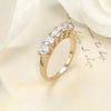 Wholesale Copper Halfcircle Inlaid White Zircon Ring For Women Goldplated Geometric Style