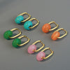 Wholesale Copper Handmade Geometric Circle Women's Safety Buckle Earrings