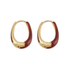 Wholesale Copper Handmade Geometric Vintage Red Oil Drop Earrings For Women