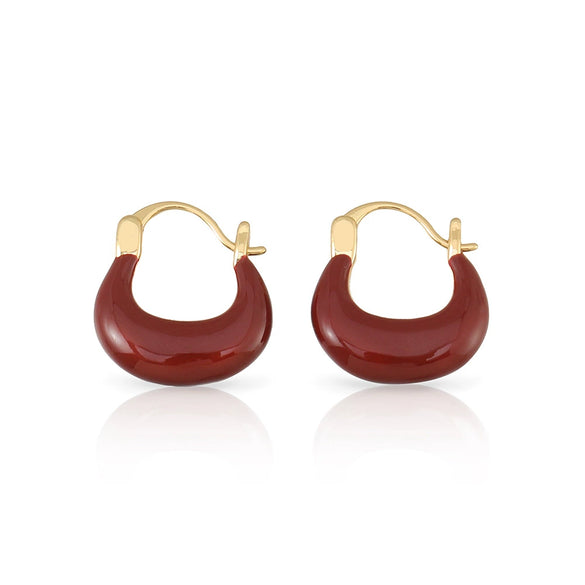 Wholesale Copper Handmade Geometric Vintage Red Oil Drop Earrings For Women
