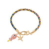Wholesale Copper Handwoven Colorful Rope Small Fish Star Geometric Pendant Bracelet Furnace Vacuum Plated