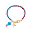 Wholesale Copper Handwoven Colorful Rope Small Fish Star Geometric Pendant Bracelet Furnace Vacuum Plated