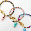 Wholesale Copper Handwoven Colorful Rope Small Fish Star Geometric Pendant Bracelet Furnace Vacuum Plated