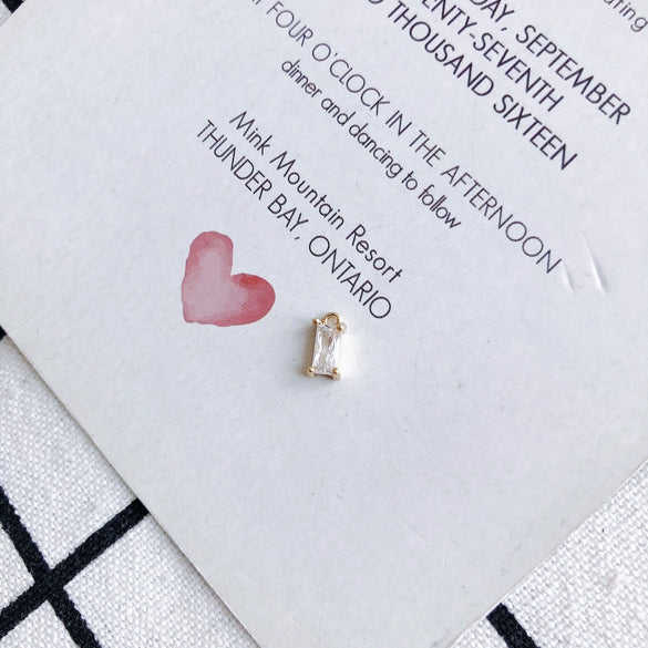 Wholesale Copper Hanging Crystal Geometric Square Pendant Jewelry Accessories With Red Copper Plated Zircon Inlay And Electroplating