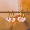 Wholesale Copper Heart Earrings Retro Vintage Style Dripping Oil Design For Women